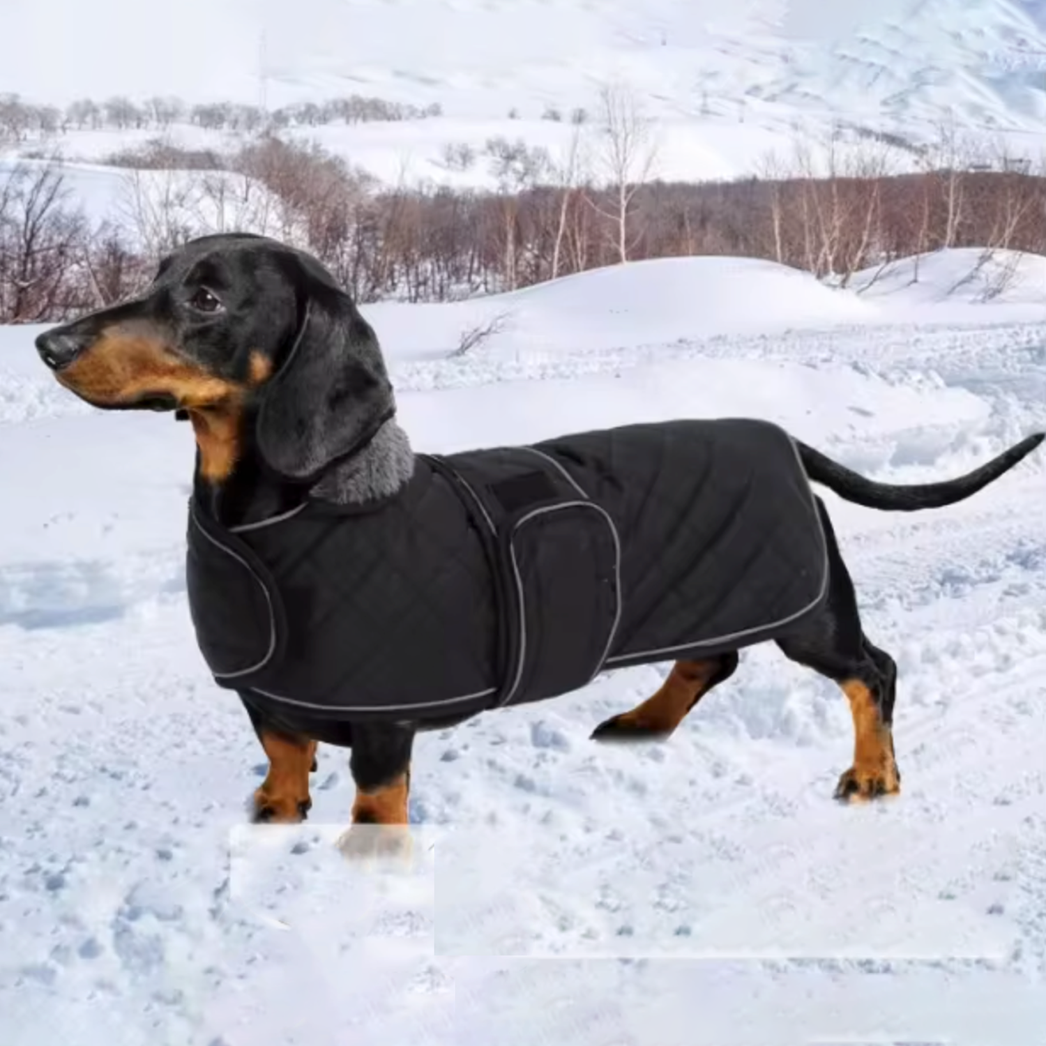 Dachshund Winter Coat Water-Resistant Windproof 3-Layer Fleece Lined Reflective Quilted Dog Jacket S–XL Sausage Dog | Koossa