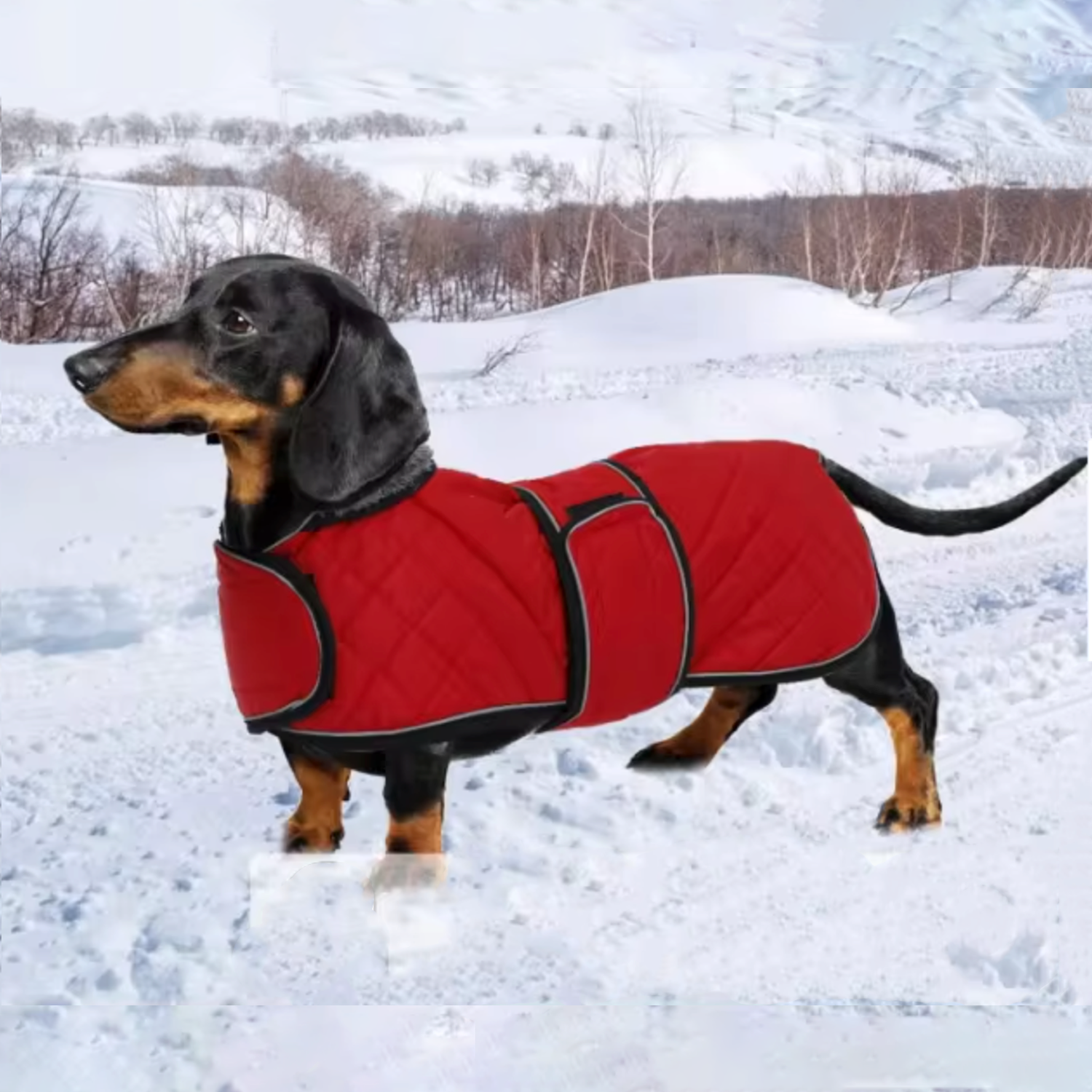Dachshund Winter Coat Water-Resistant Windproof 3-Layer Fleece Lined Reflective Quilted Dog Jacket S–XL Sausage Dog | Koossa