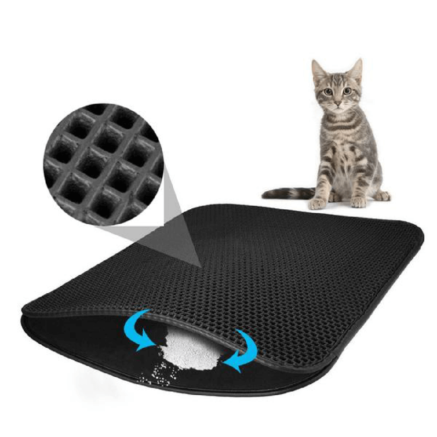 Cat Litter Mat Trapping Double Layer Foldable Waterproof Non Slip EVA Foam BPA Free 30x45 40x55 55x75cm Kitten Litter Catcher | Koossa