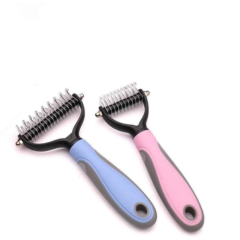 Pet Dematting Comb Double Sided Stainless Steel Dog Cat Grooming Brush Undercoat Rake Knot Remover Tool | Koossa