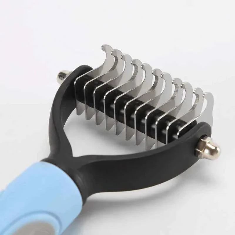 Pet Dematting Comb Double Sided Stainless Steel Dog Cat Grooming Brush Undercoat Rake Knot Remover Tool | Koossa