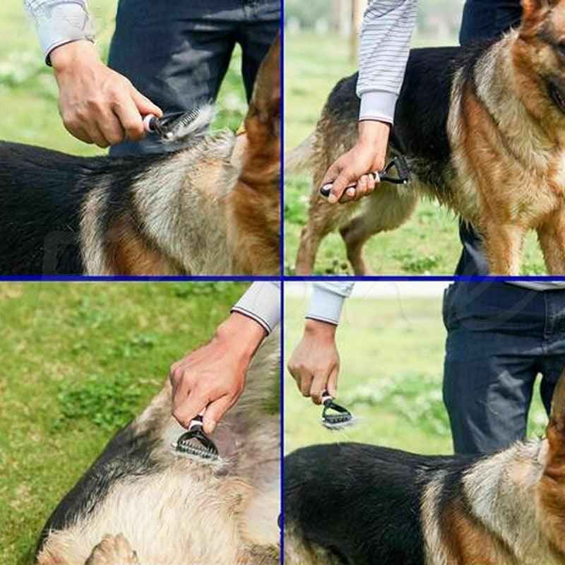 Pet Dematting Comb Double Sided Stainless Steel Dog Cat Grooming Brush Undercoat Rake Knot Remover Tool | Koossa