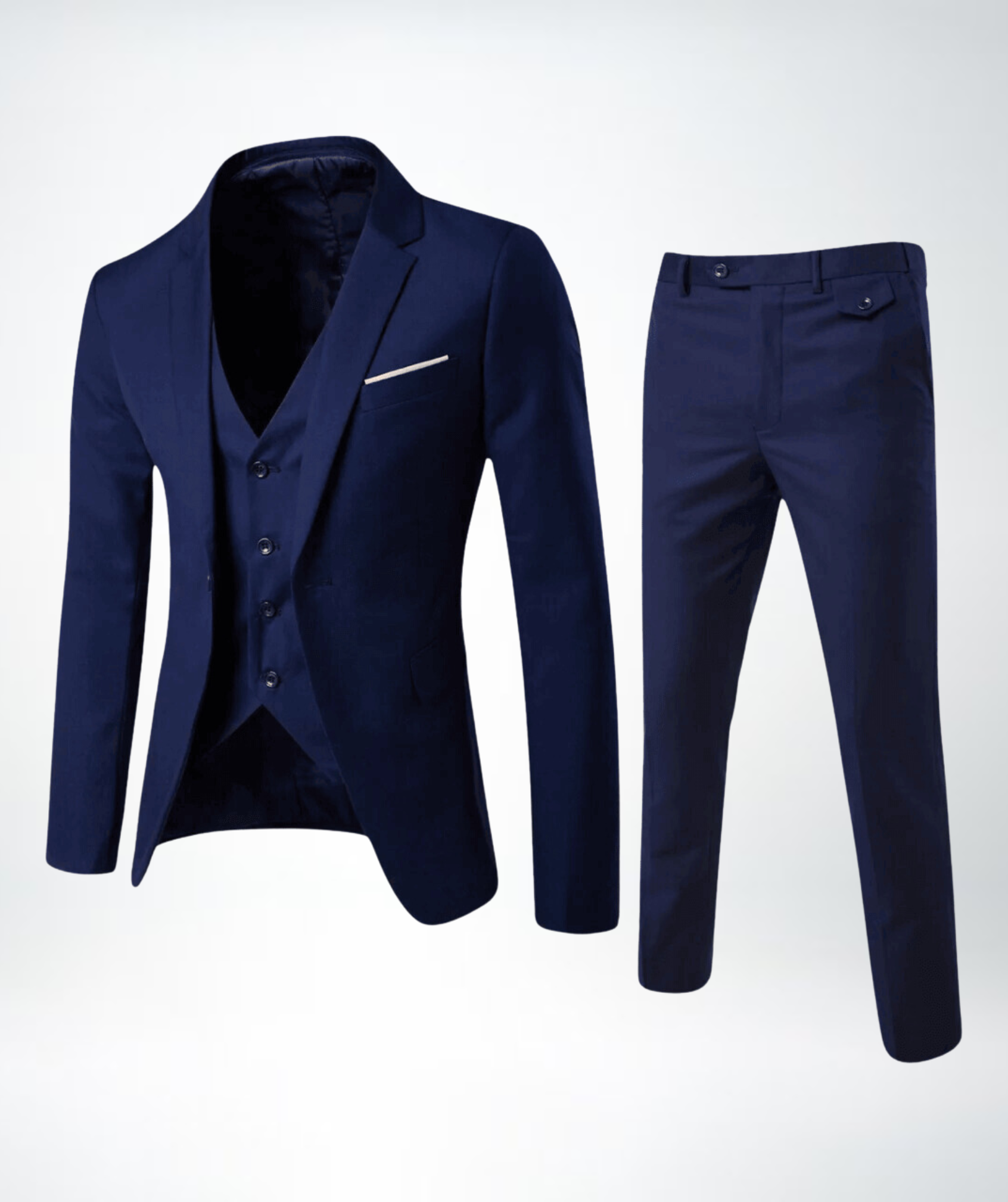 Men's Three-Piece Suit with Waistcoat — Classic Formal Suit for Weddings & Business | Koossa