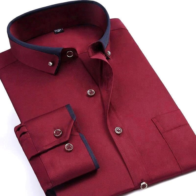Men's Classic Long-Sleeve Shirt with Turn-Down Collar — Smart Casual Shirt for Work & Weekend | Koossa