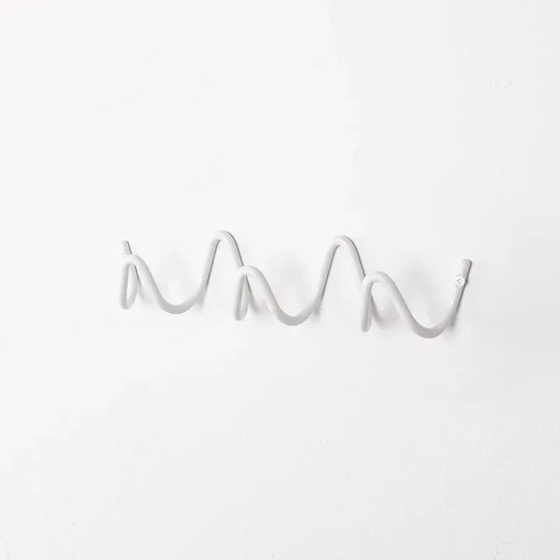 Wavy Wall Mounted Coat Rack with 3 or 5 Hooks, Modern Metal Entryway Hook Rail for Coats, Bags, Scarves & Hats, Hallway Organizer | Lonoma