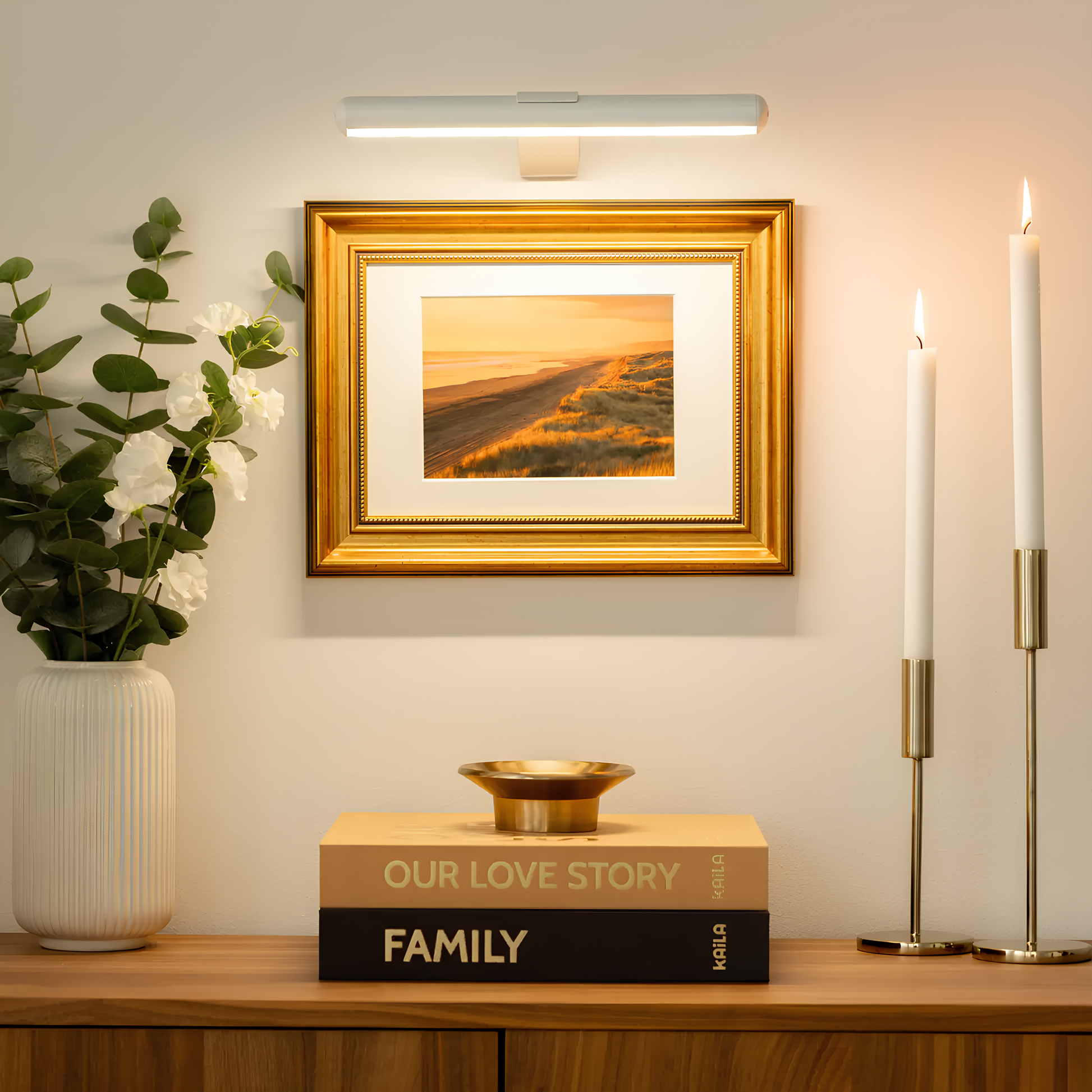 Applique murale LED orientable à batterie rechargeable USB — Éclairage tableau photo sans fil pour intérieur | Koossa