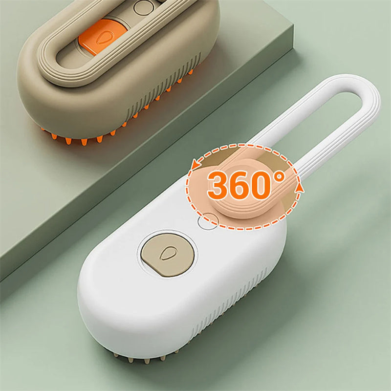 Cat Steam Brush Self-Cleaning Grooming Brush Electric Steam Pet Brush Loose Hair Dander Remover Short Long Hair Cats Olive Green | Koossa