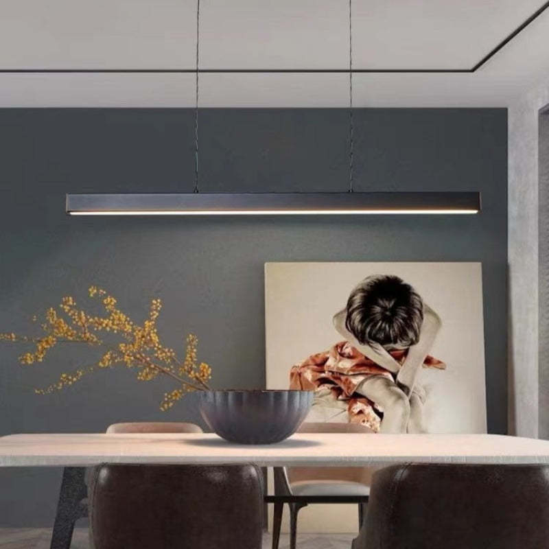 Adjustable Linear LED Pendant Light Metal Acrylic Fixture for Kitchen Island Dining Room Modern Hanging Ceiling Lamp Dimmable 3-Color | Lonoma