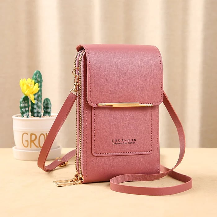 Women's Crossbody Bag with Phone Compartment Anti-Theft Security Zippered Small Purse PU Leather Shoulder Handbag Wallet Organizer for | Lonoma