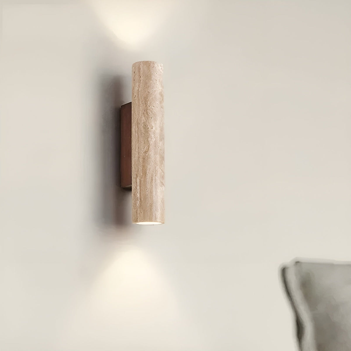 Travertine Stone LED Wall Sconce Natural Texture Modern Uplight Downlight Fixture for Living Room Bedroom Hallway | Lonoma