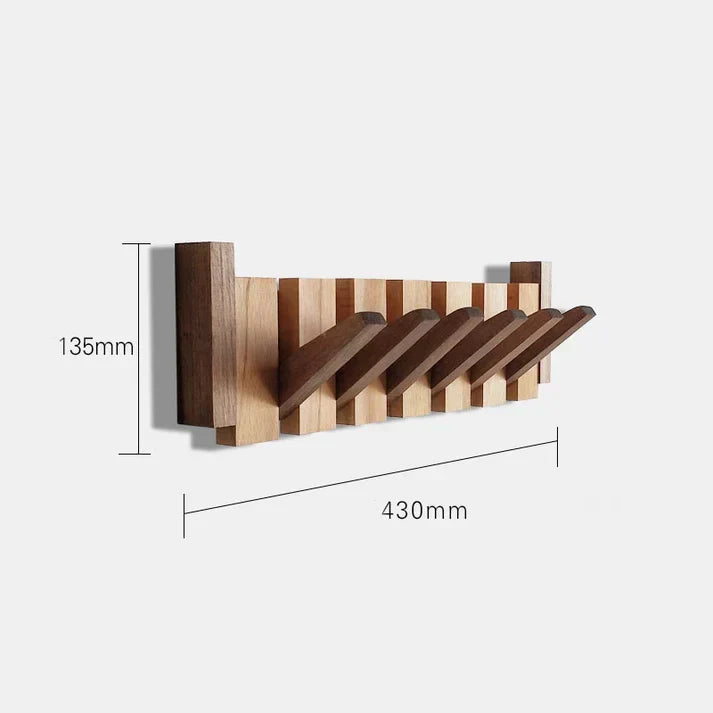 Patère Murale Motif Touches de Piano en Bois Massif avec Crochets Entrée Couloir Chambre Décor Musical | Koossa
