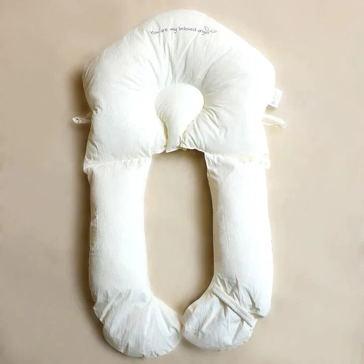 Coussin d'Allaitement Antibactérien Coton Doux Ergonomique Pastel Sécurisé Naissance à 12 Mois Confort | Koossa