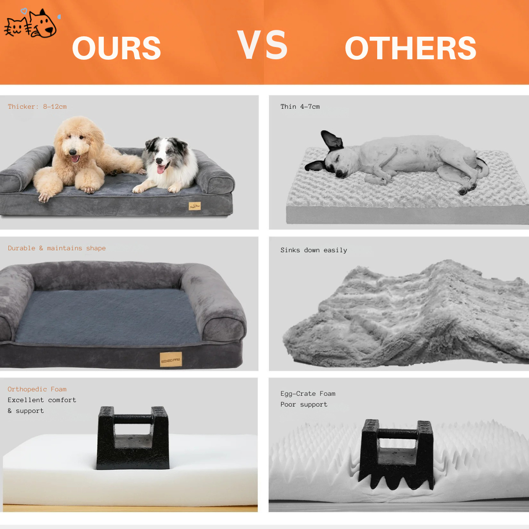 Dog Bed Memory Foam Orthopaedic Bolster L XL Waterproof Washable Large Dogs Joint Support Anti-Slip Sofa Bed | Koossa