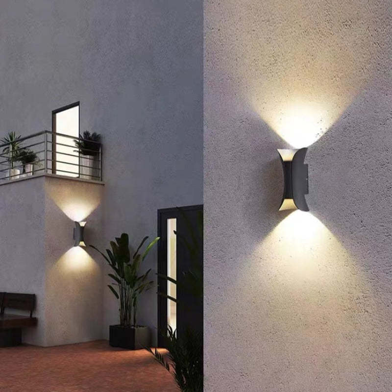 Curved LED Outdoor Wall Sconce Waterproof IP65 Metal Acrylic for Patio Entryway Garden Modern Lighting Fixture | Lonoma