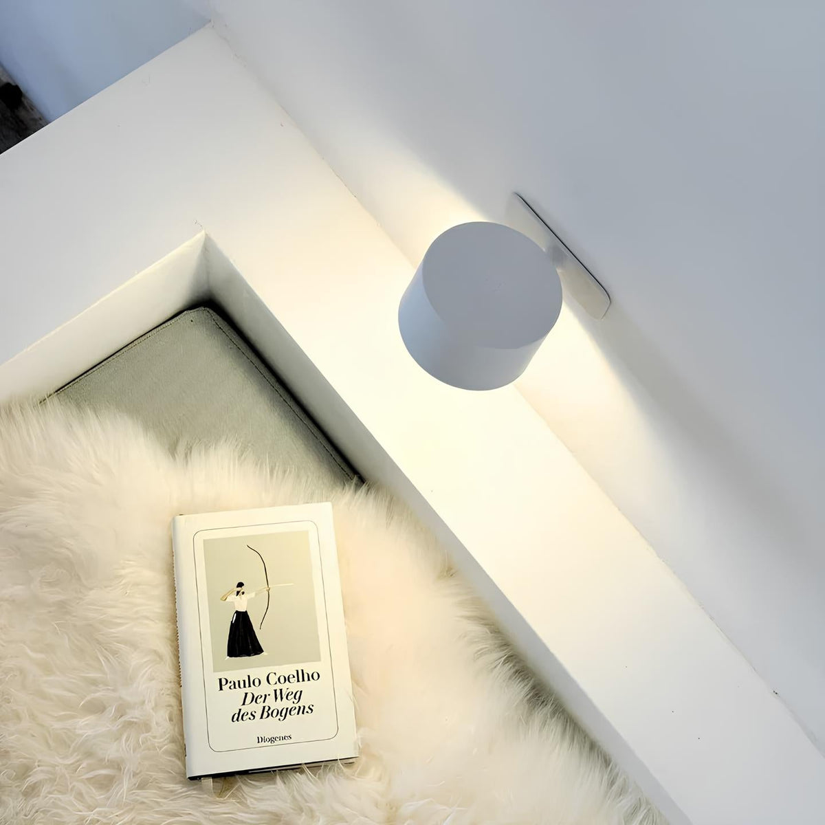 Cordless Wall Sconce, USB Rechargeable Magnetic Night Light with Touch Dimming, Rotating Battery Lamp for Bedside, Hallway & Closet | Lonoma