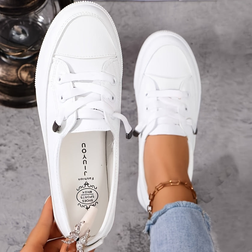 Women's Lace-Up Orthopedic Shoes with Cushioned Insoles in White, Black & Beige – All-Day Comfort for Everyday Errands, Walking & Casual Outings | Koossa