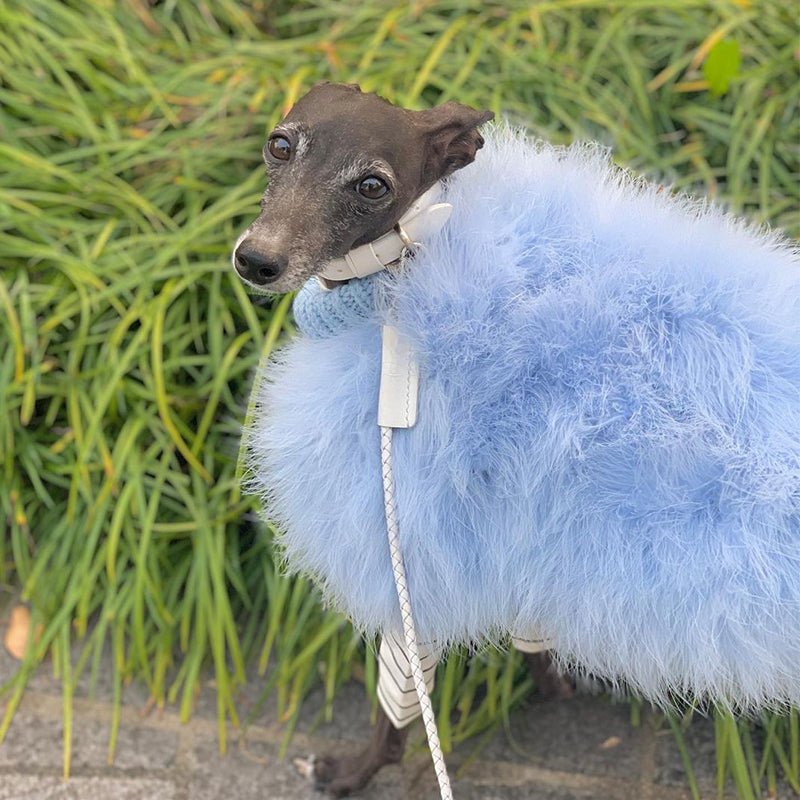 Dog Faux Fur Sweater 100% Polyester Stretchy Italian Greyhound Whippet Fluffy Coat Plush Dog Jumper Slim Breed S–XL Pink Blue Purple Green | Koossa