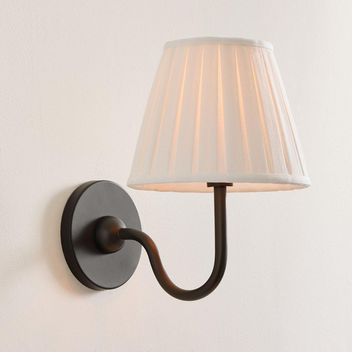 Fabric Shade Wall Sconce with Metal Backplate – E12 Socket Hardwired Light for Bedroom Hallway Dining Room Foyer – Dimmable Indoor Lighting | Lonoma