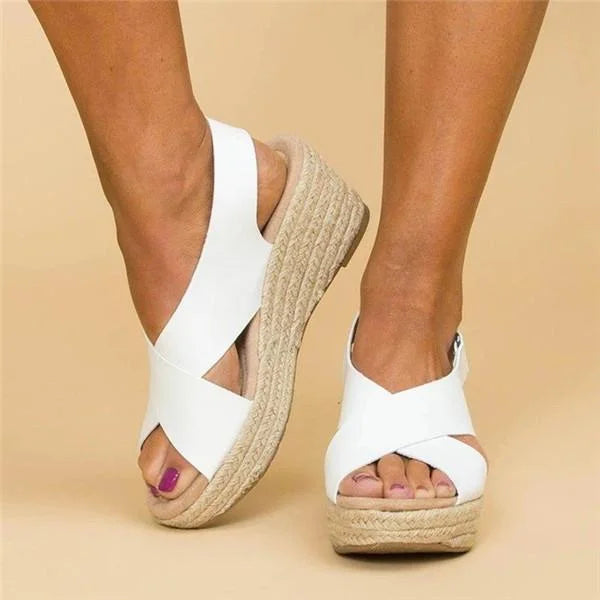 Women's Wedge Espadrilles — Comfortable Summer Sandals with Elastic Straps for All-Day Wear | Koossa