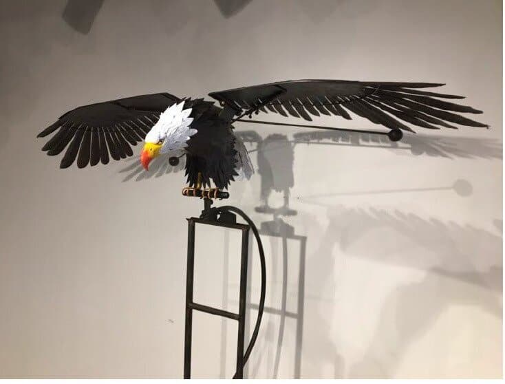Mobile éolien oiseau en métal argenté pour jardin décoration extérieure résistante aux intempéries ailes animées | Koossa