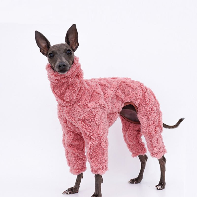 Dog Fleece Jumpsuit Polar Plush Teddy Full Body Suit Italian Greyhound Whippet Onesie Warm Winter Dog Coat XS–XXL | Koossa