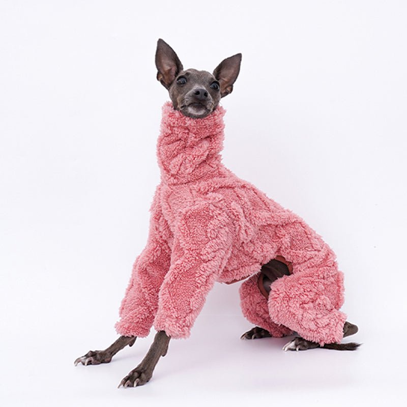 Dog Fleece Jumpsuit Polar Plush Teddy Full Body Suit Italian Greyhound Whippet Onesie Warm Winter Dog Coat XS–XXL | Koossa