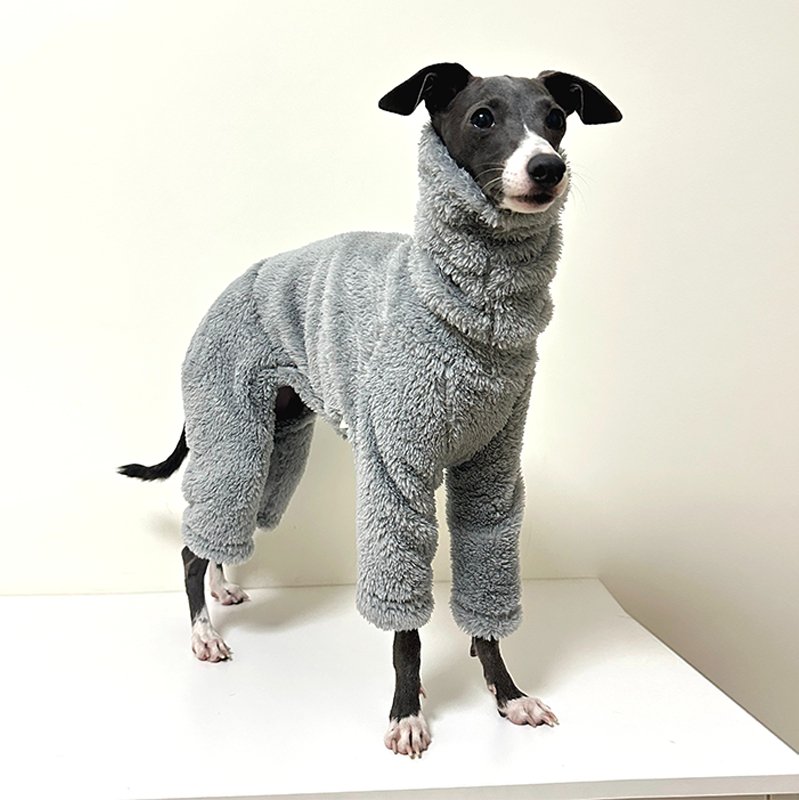 Dog Fleece Jumpsuit Double-Sided Plush Whippet Greyhound Sizes 1–10 Warm Winter Onesie Iggy Clothes | Koossa