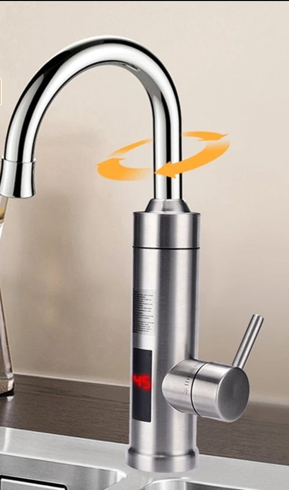 Robinet de cuisine automatique infrarouge nickel brossé sans contact hygiène économie d'eau portée 5 cm | Koossa