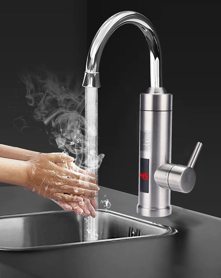 Robinet de cuisine automatique infrarouge nickel brossé sans contact hygiène économie d'eau portée 5 cm | Koossa