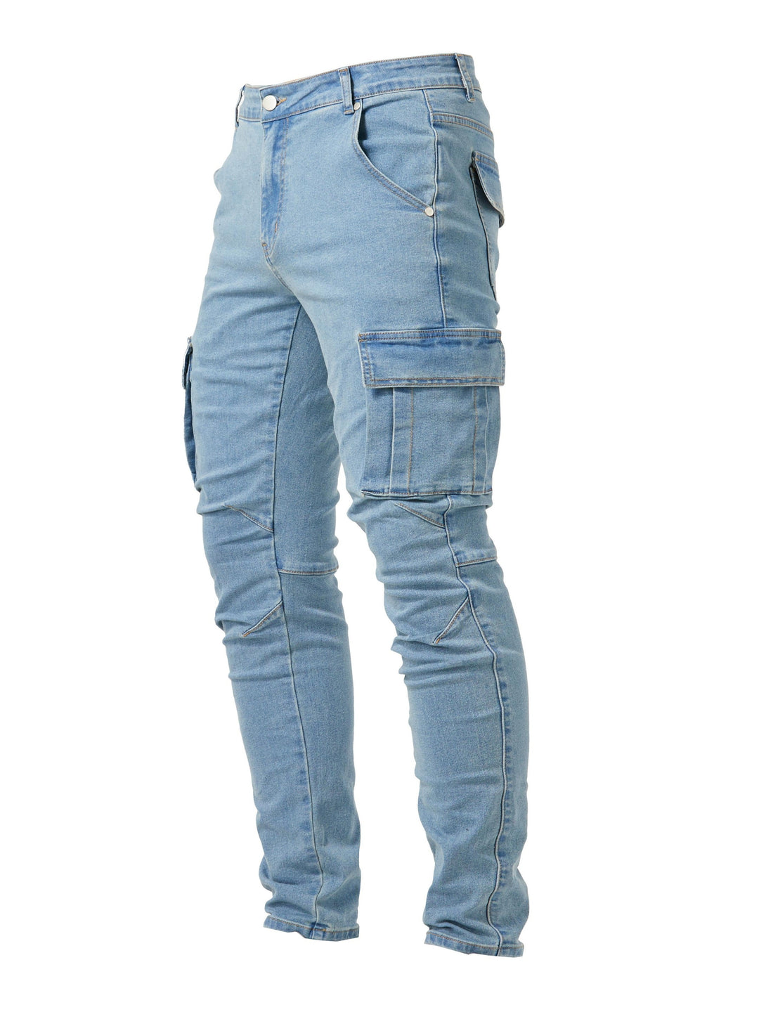 Men's Slim Fit Cargo Trousers — Multi-Pocket Stretch Jeans for Casual Urban Style & Everyday Comfort | Koossa