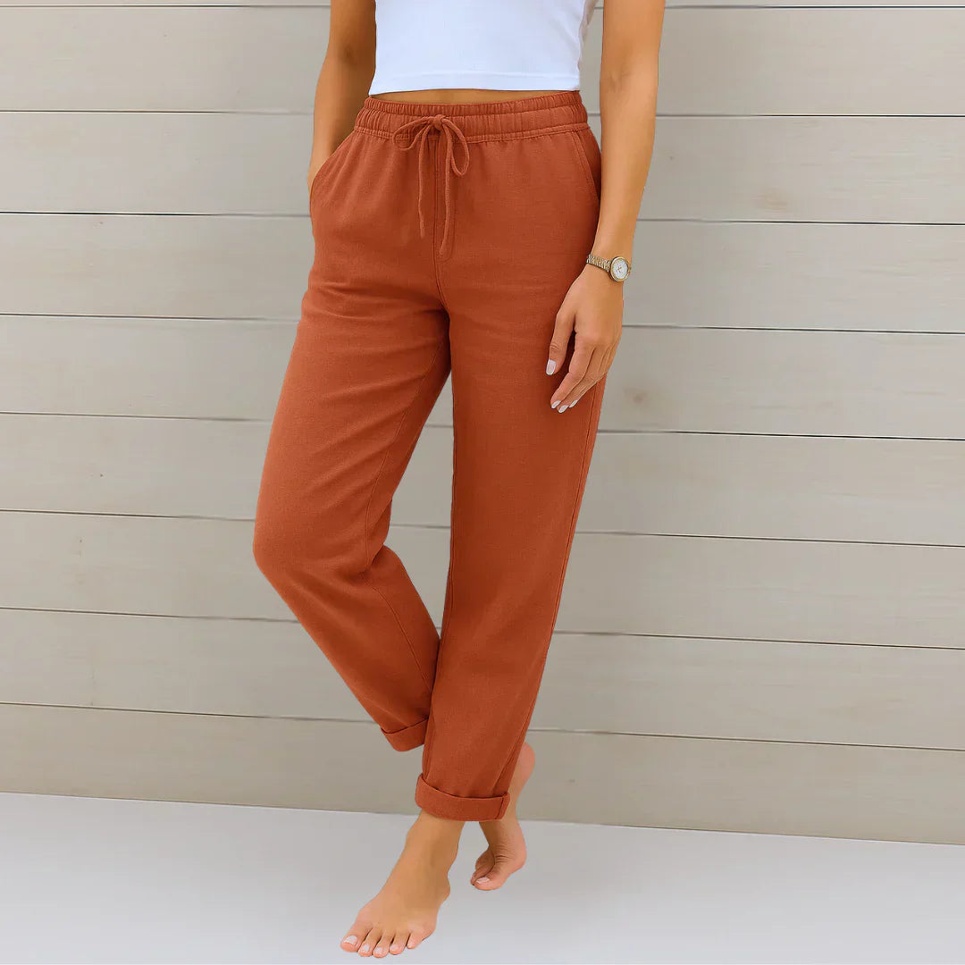 Women's Stretch Jersey Trousers with Breathable Weave in Seven Versatile Colours for Effortless Everyday Elegance and All-Day Comfort | Koossa