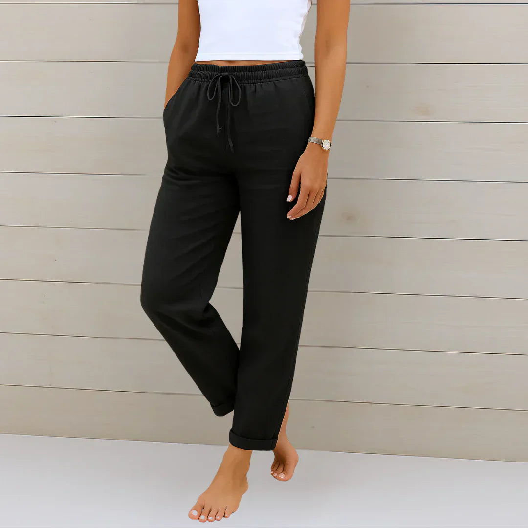 Women's Stretch Jersey Trousers with Breathable Weave in Seven Versatile Colours for Effortless Everyday Elegance and All-Day Comfort | Koossa