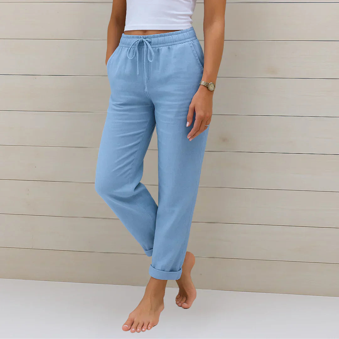 Women's Stretch Jersey Trousers with Breathable Weave in Seven Versatile Colours for Effortless Everyday Elegance and All-Day Comfort | Koossa