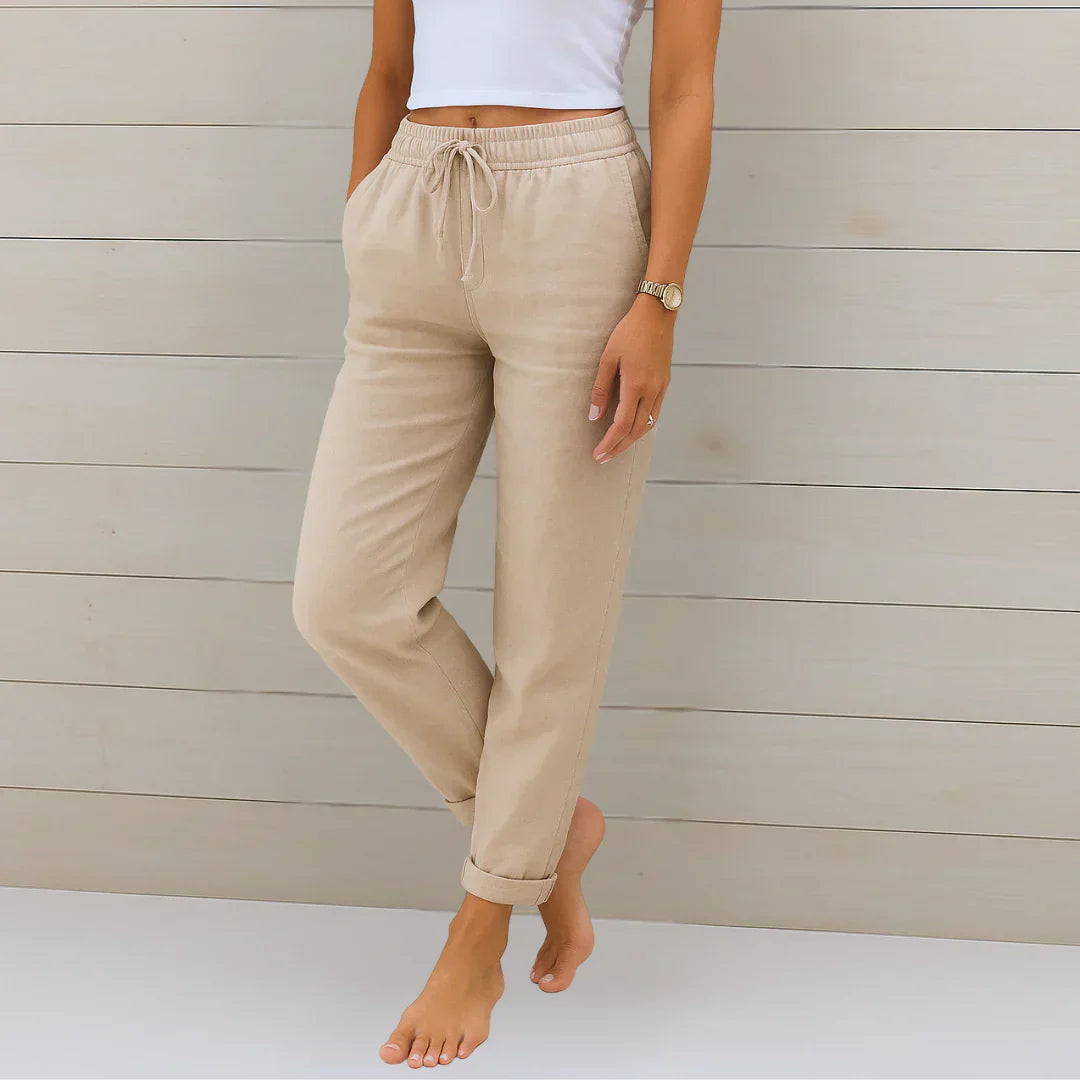Women's Stretch Jersey Trousers with Breathable Weave in Seven Versatile Colours for Effortless Everyday Elegance and All-Day Comfort | Koossa
