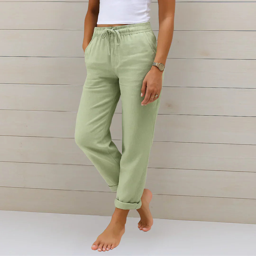 Women's Stretch Jersey Trousers with Breathable Weave in Seven Versatile Colours for Effortless Everyday Elegance and All-Day Comfort | Koossa