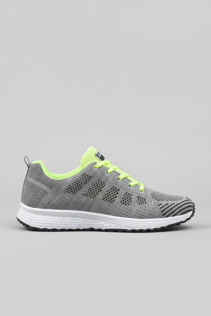 Women's Breathable Knit Trainers White Lightweight Cushioned Sports Shoes for Walking Gym Casual Everyday Comfort | Koossa