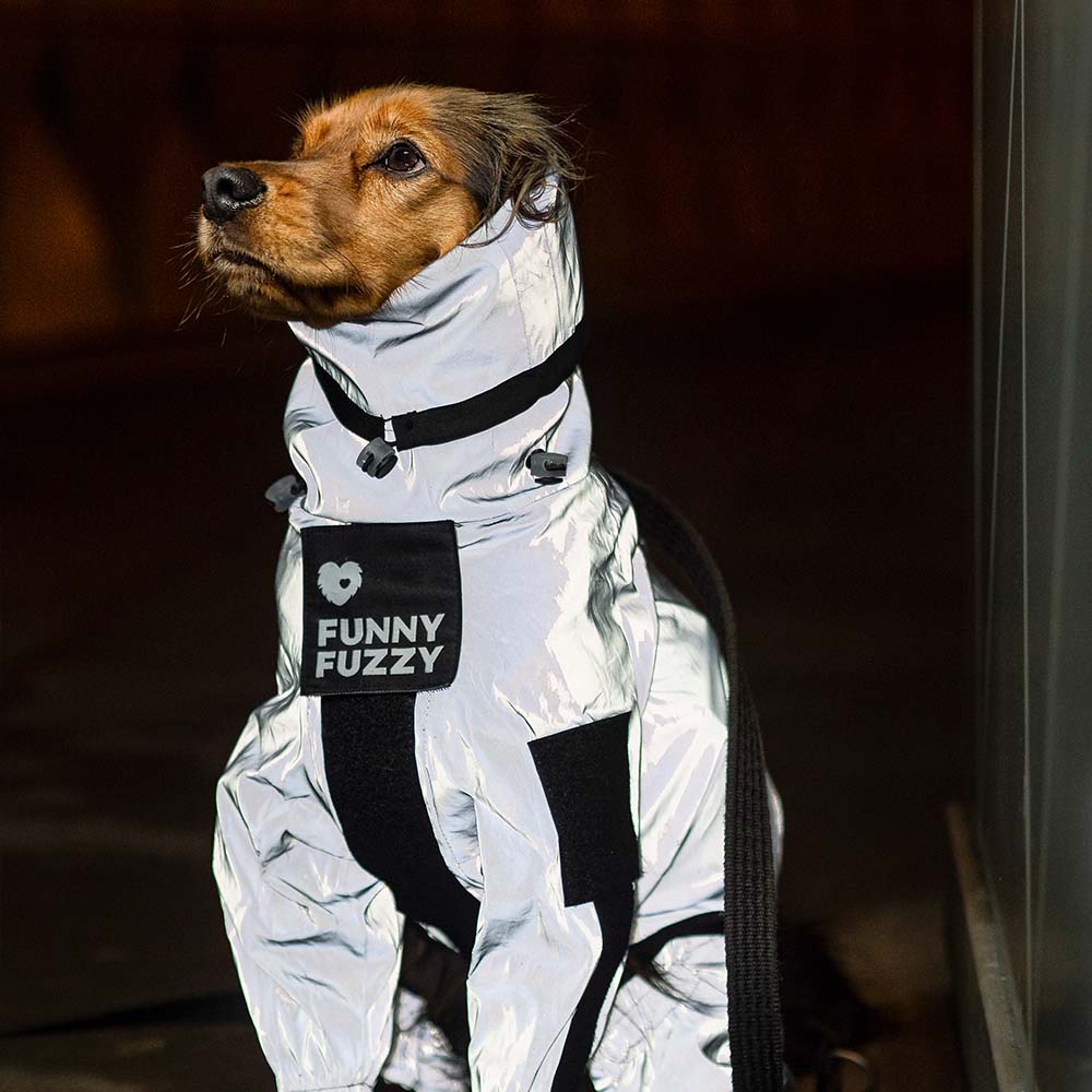 Dog Raincoat Reflective Waterproof Polyester All-Around Visibility Windproof UV Protection Adjustable Dog Jacket Coat | Koossa
