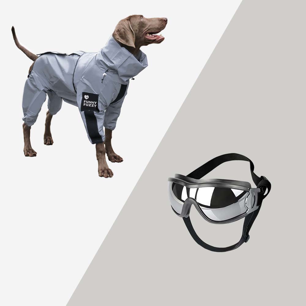 Dog Raincoat Reflective Waterproof Polyester All-Around Visibility Windproof UV Protection Adjustable Dog Jacket Coat | Koossa