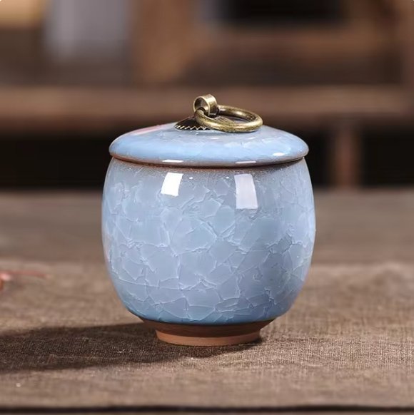 Ceramic Pet Cremation Jar with Lid for Ashes – Small Resting Vessel for Dogs, Cats – Indoor Tribute Container | Lonoma
