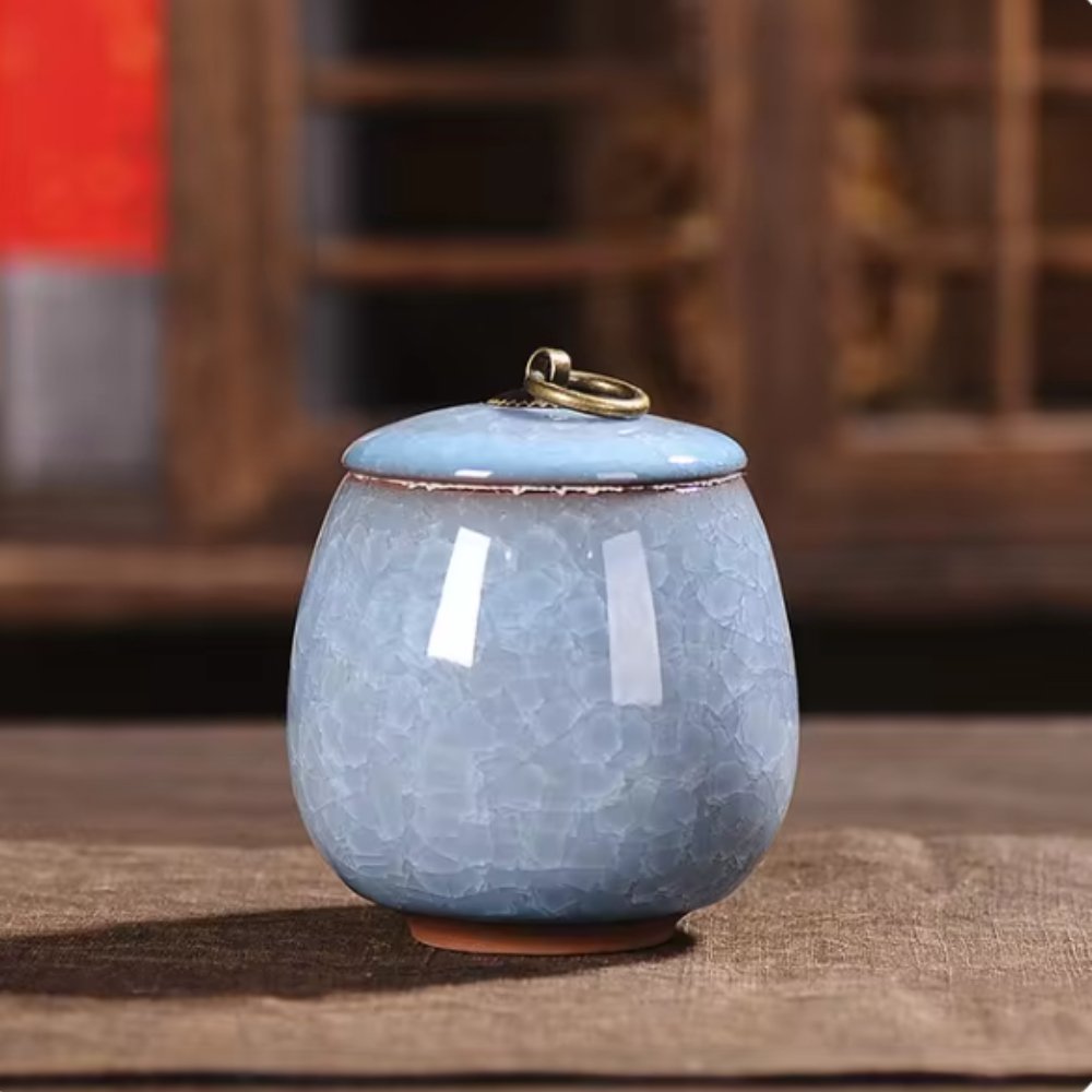 Ceramic Pet Cremation Jar with Lid for Ashes – Small Resting Vessel for Dogs, Cats – Indoor Tribute Container | Lonoma