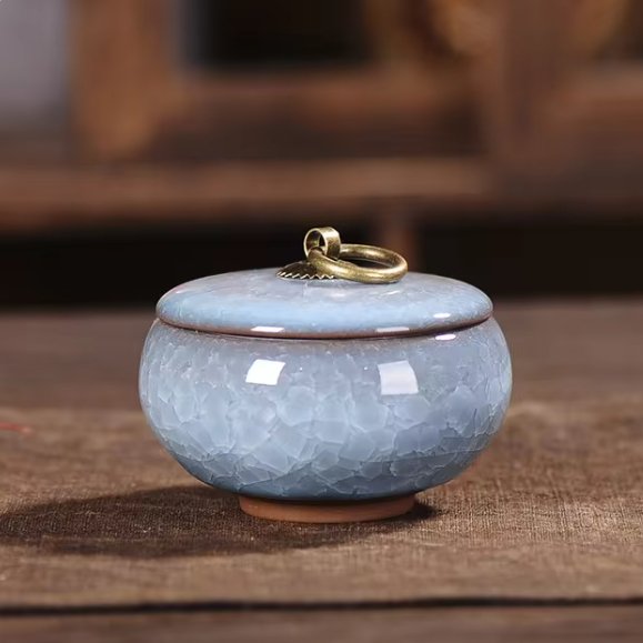 Ceramic Pet Cremation Jar with Lid for Ashes – Small Resting Vessel for Dogs, Cats – Indoor Tribute Container | Lonoma