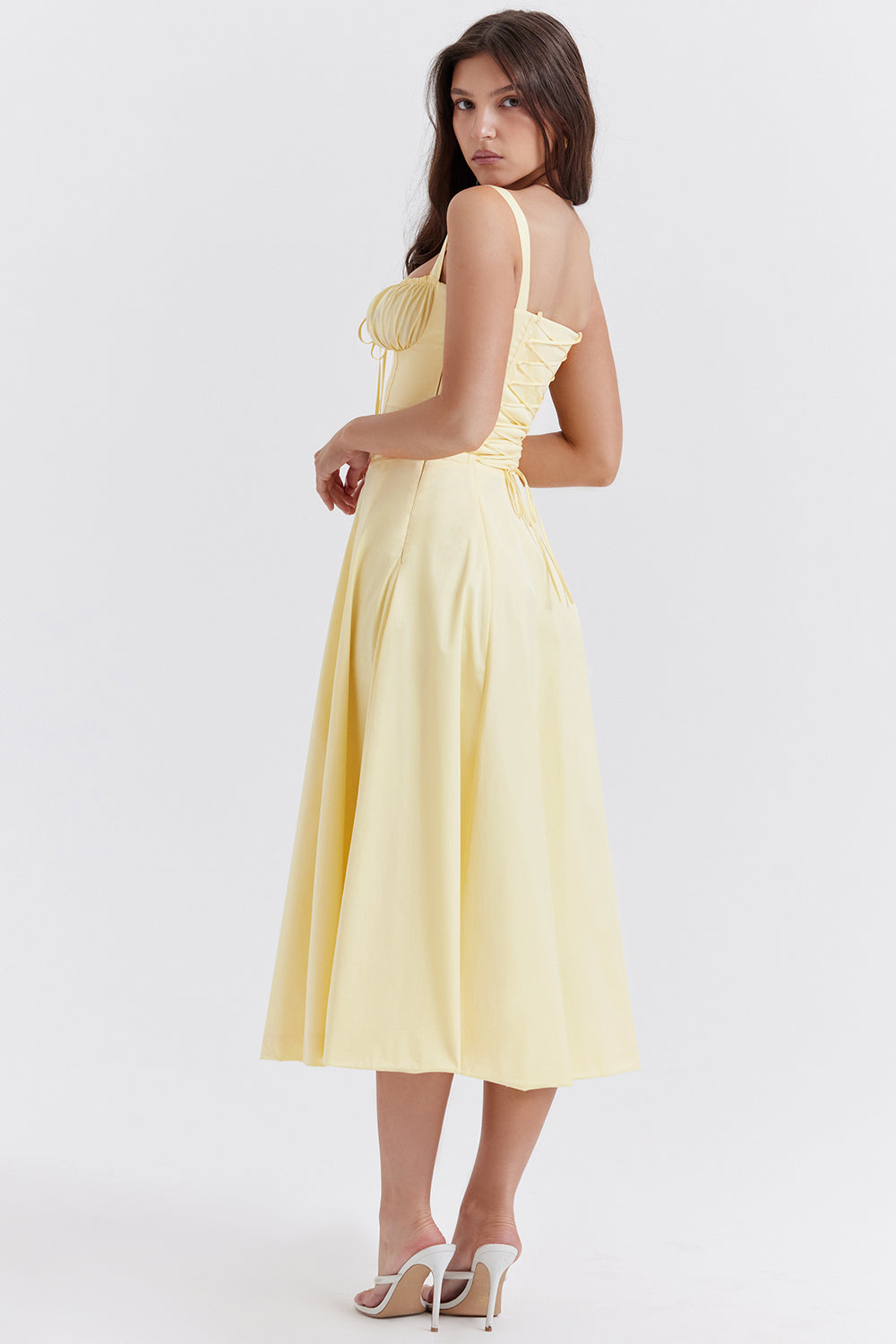 Women's Floral Print Strapless Midi Dress — Elegant Summer Dress for Garden Parties & Special Occasions | Koossa