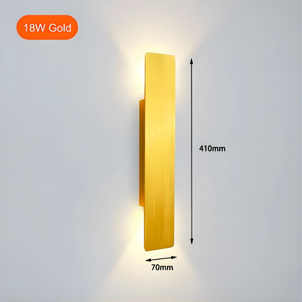 Gold Outdoor Wall Sconce, Up & Down LED Aluminum Weatherproof Exterior Light for Patio, Porch, Deck, Garage & Entryway Wall | Lonoma