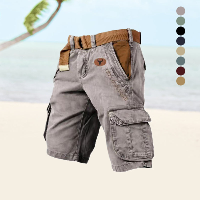 Men's Khaki Cargo Shorts — Classic Multi-Pocket Shorts for Summer Outdoor Activities & Everyday Comfort | Koossa