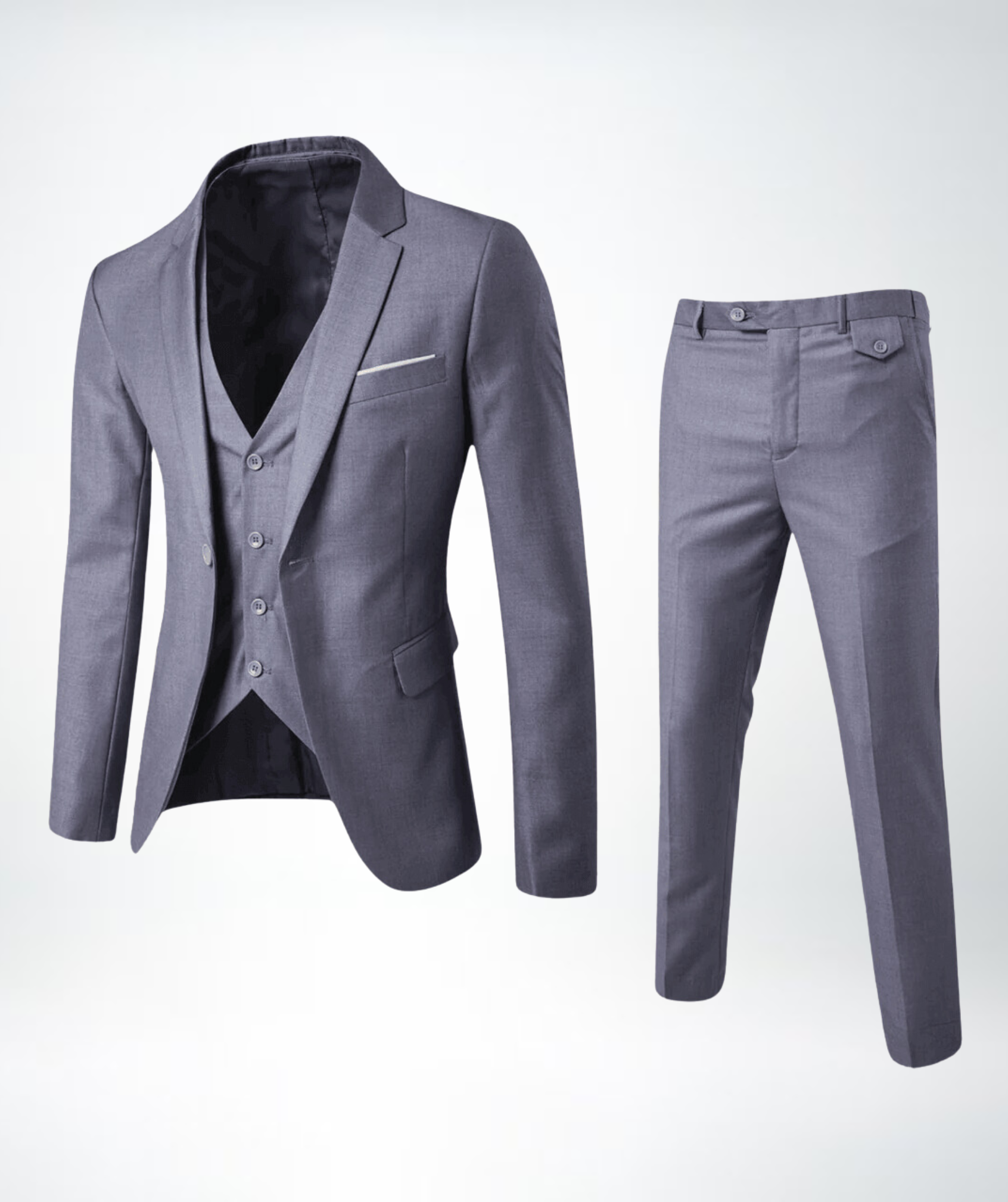 Men's Three-Piece Suit with Waistcoat — Classic Formal Suit for Weddings & Business | Koossa