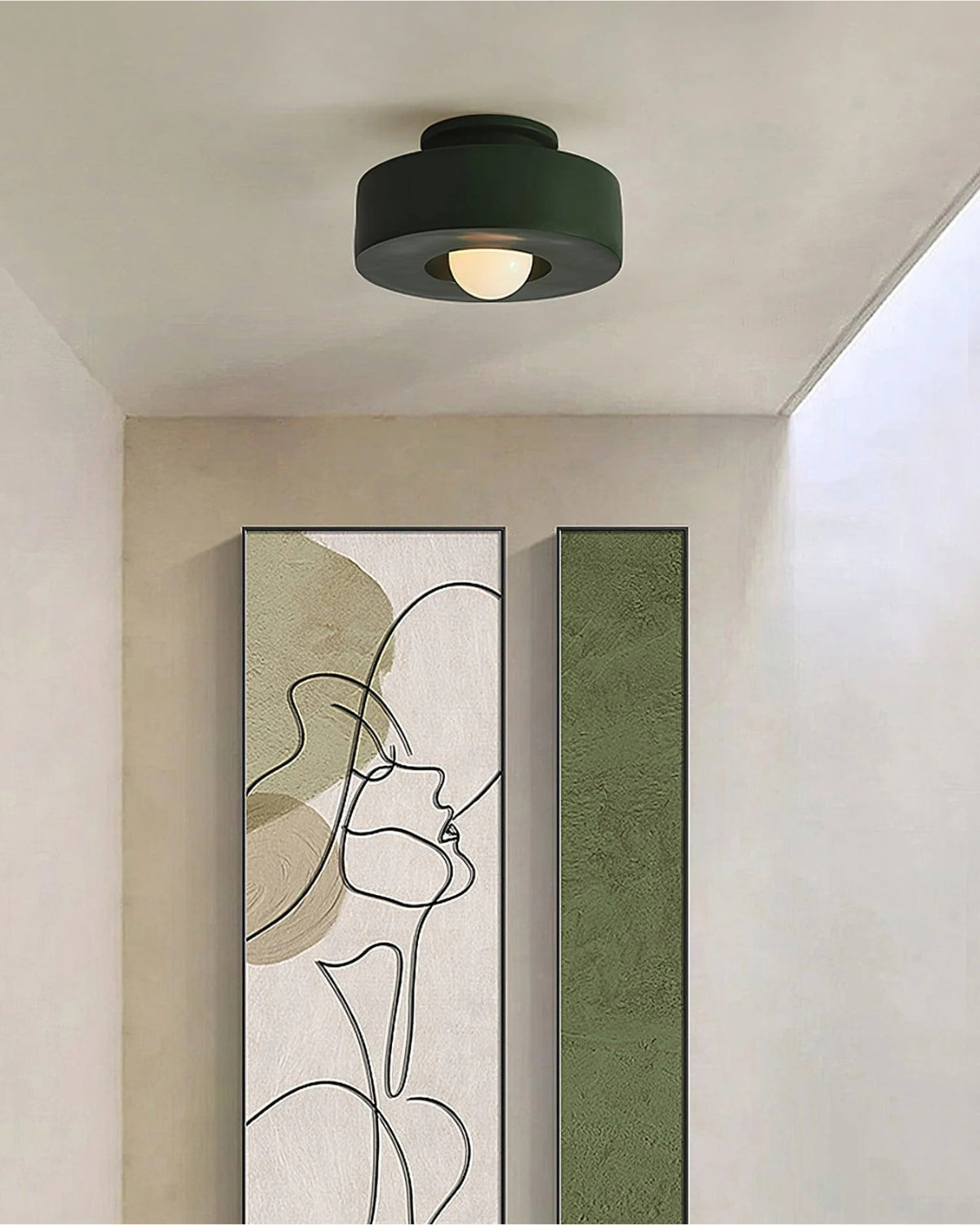 Plafonnier rond en résine avec LED intégrée pour intérieur minimaliste blanc chaud 30 cm éclairage moderne | Koossa