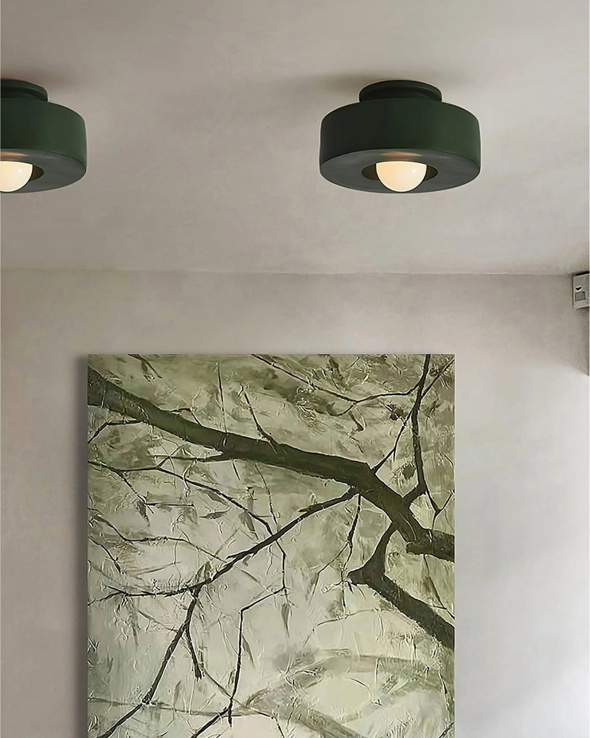 Plafonnier rond en résine avec LED intégrée pour intérieur minimaliste blanc chaud 30 cm éclairage moderne | Koossa