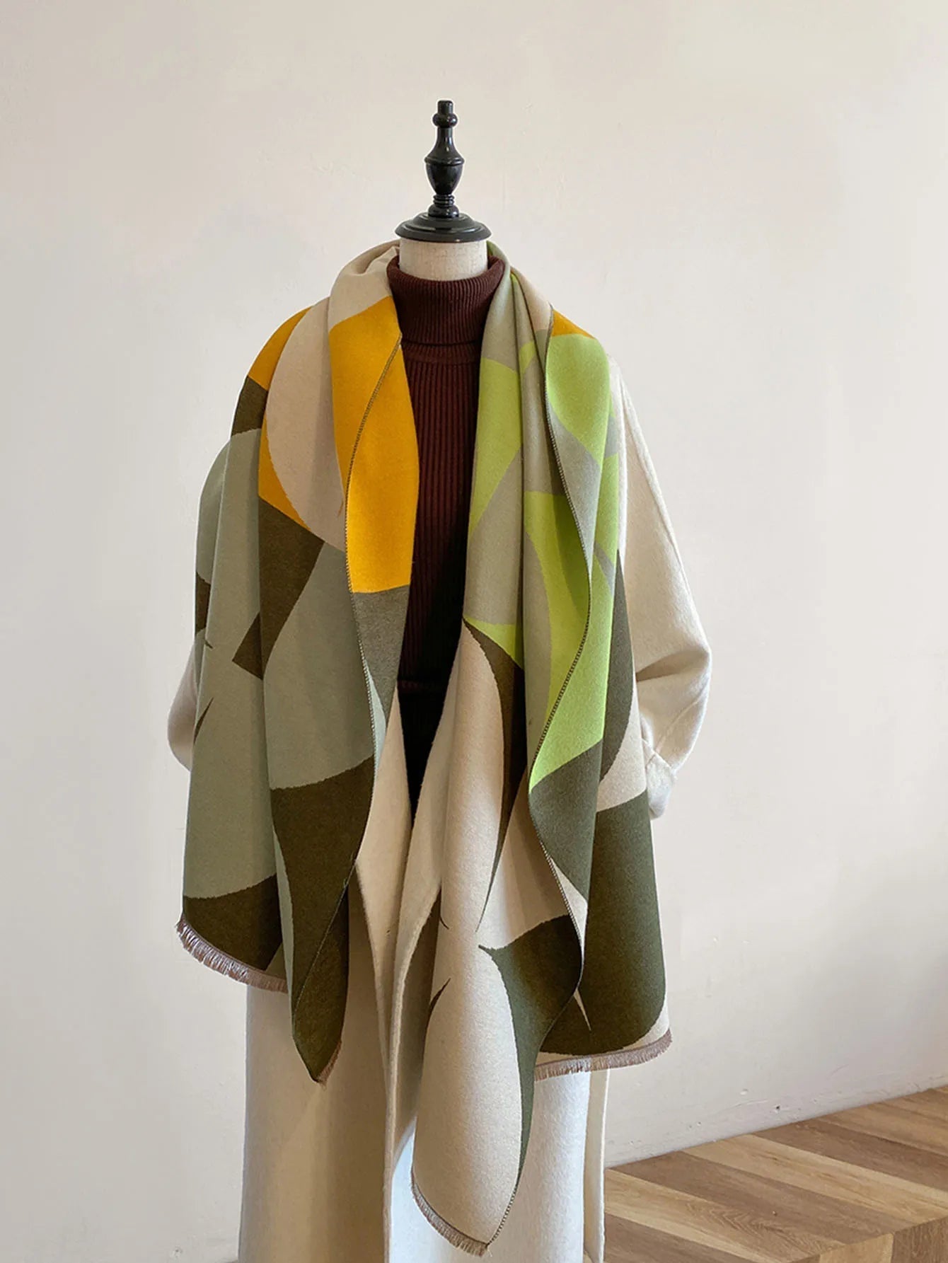 Women's Reversible Pure Wool Scarf — Elegant Winter Scarf for Cold Weather & Festive Occasions | Koossa