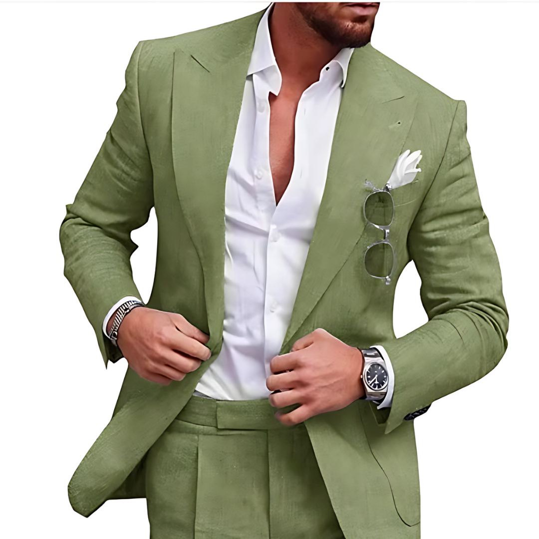 Men's Two-Piece Tailored Suit — Classic Formal Suit for Beach Weddings & Summer Celebrations | Koossa
