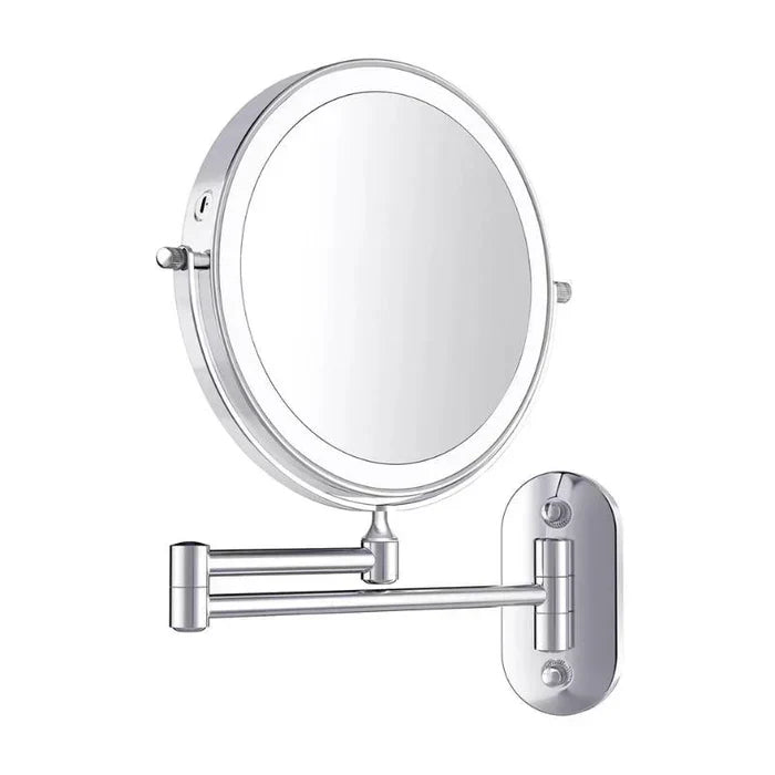 LED Lighted Wall Mount Makeup Mirror 8 Inch Magnifying Vanity Mirror with Touch Control USB-C Rechargeable for Bathroom, Shaving & Skincare | Lonoma